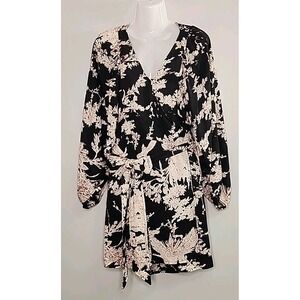 Bishop and Young Womens Small Silky Kennedy Wrap Dress Black Corpcore Old Money